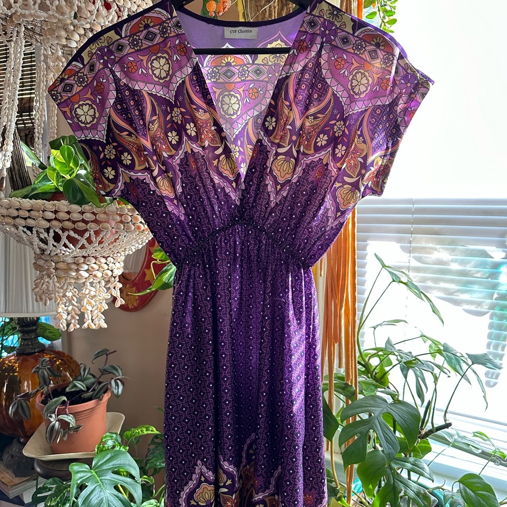 Pretty Purple V Cut Dress - M